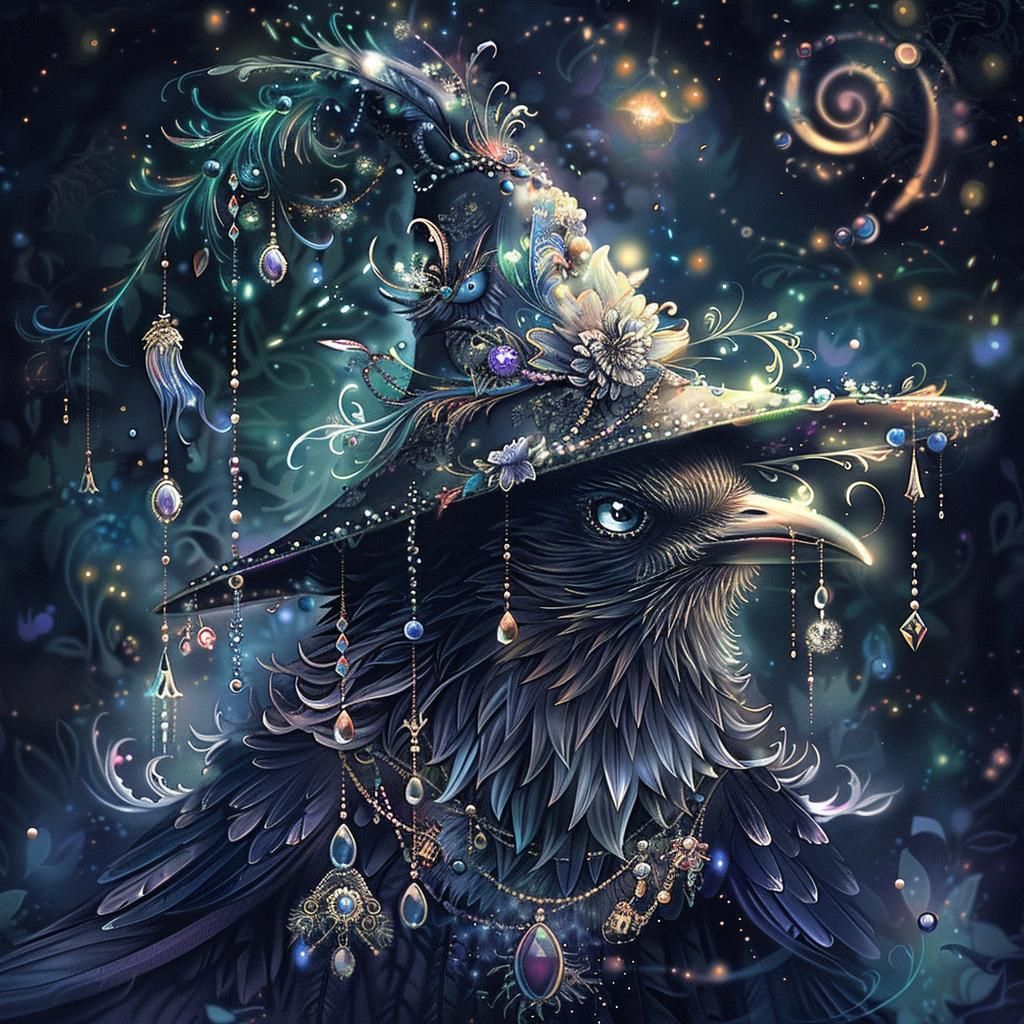 Celestial Crow in Cosmic Radiance
