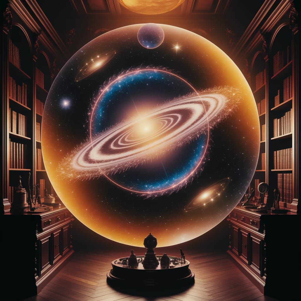 Holographic Universe Model in Amber Light, 8K