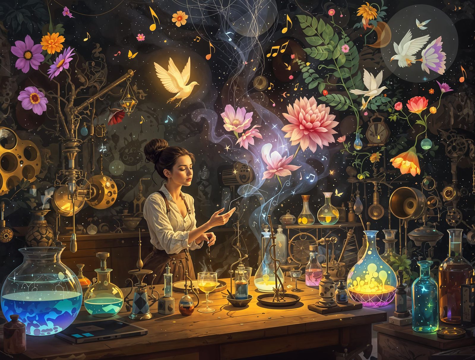 The Alchemist of Sound in Whimsical Digital Painting