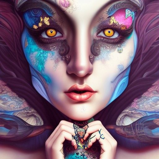 Spectre Goddess Tattoo Portrait in Oil Painting Style