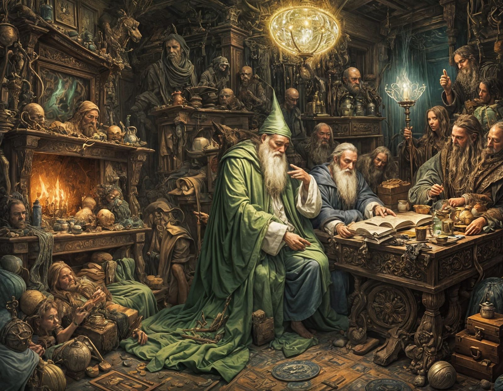 Wizard's Chaotic Study in Vibrant Color