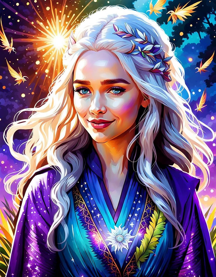 Hippie Girl Portrait in Dan Mumford Chibi Style