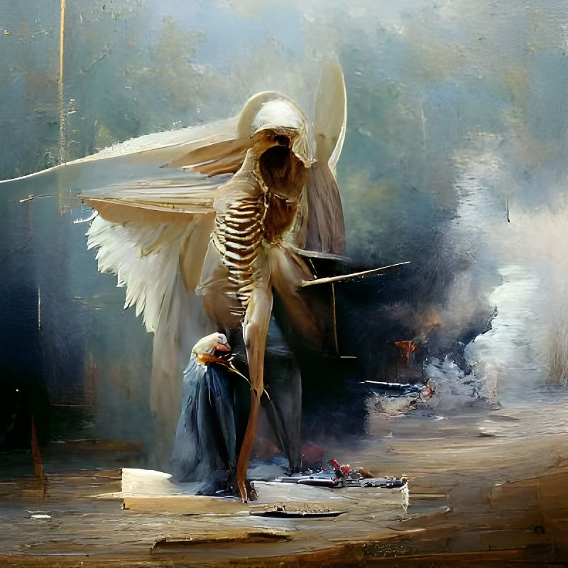 Angel of Death in Oil Painting Style