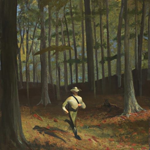 Confederate Soldier in Forest Battle