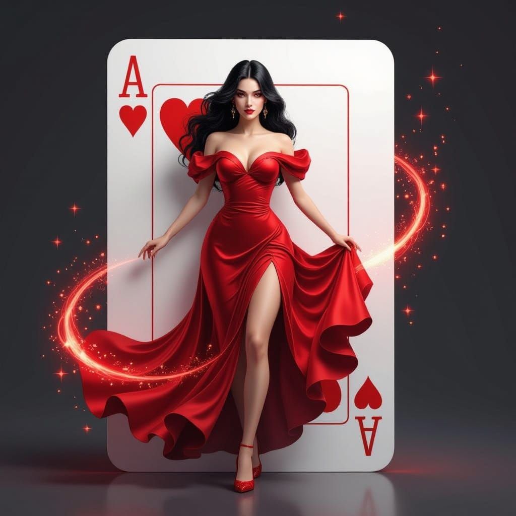 Hyper-realistic beautiful ethereal magical playing card  Ace...