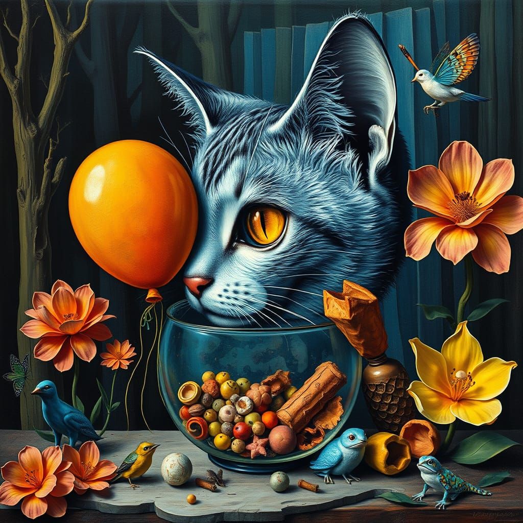 Abstracted Cubist Still Life in Monochromatic Tones