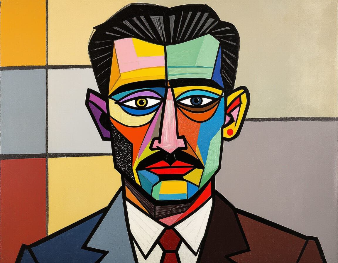 Modern European Ink Painting in Precisionist Style