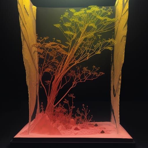 Panoramic Velvet Landscape with Geometric Architecture