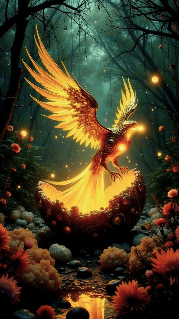 Clockwork Phoenix Emerges in Art Nouveau Punk Style