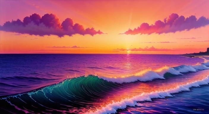 Breathtaking Sunset Reflection Painting