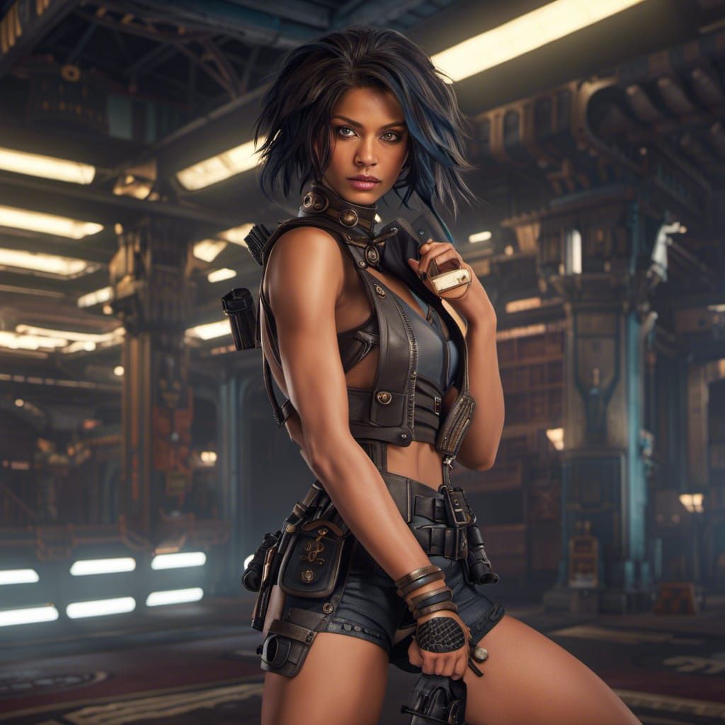 Cyberpunk Tomboy Portrait in 8K Resolution