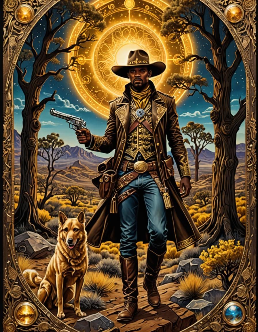 Gunslinger Cosmic golden western tapestry, The tree of Gold ...