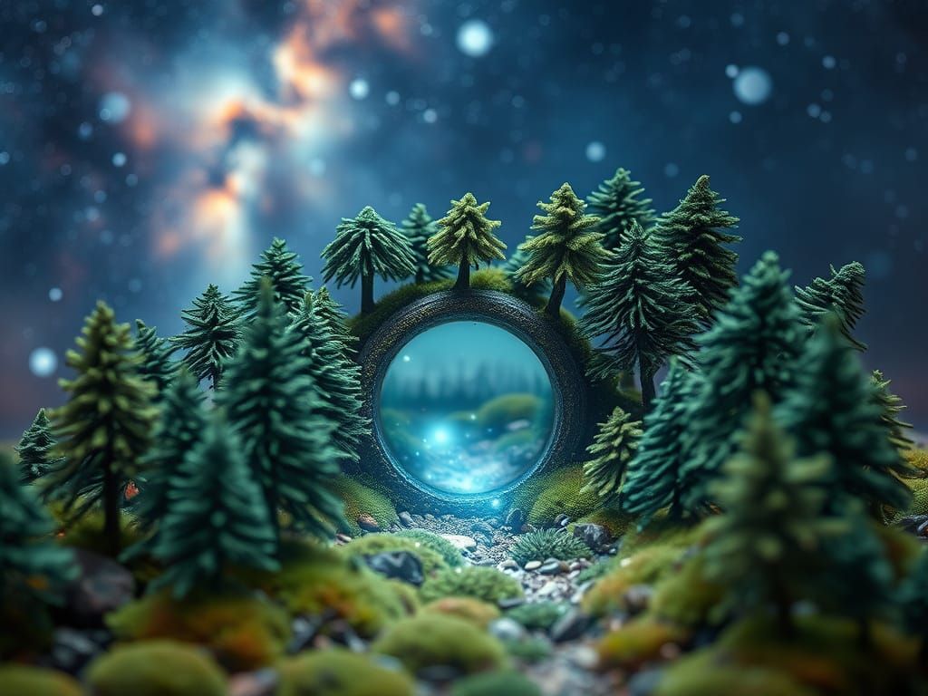 Miniature Forest Supernova Tilt-Shift Portal