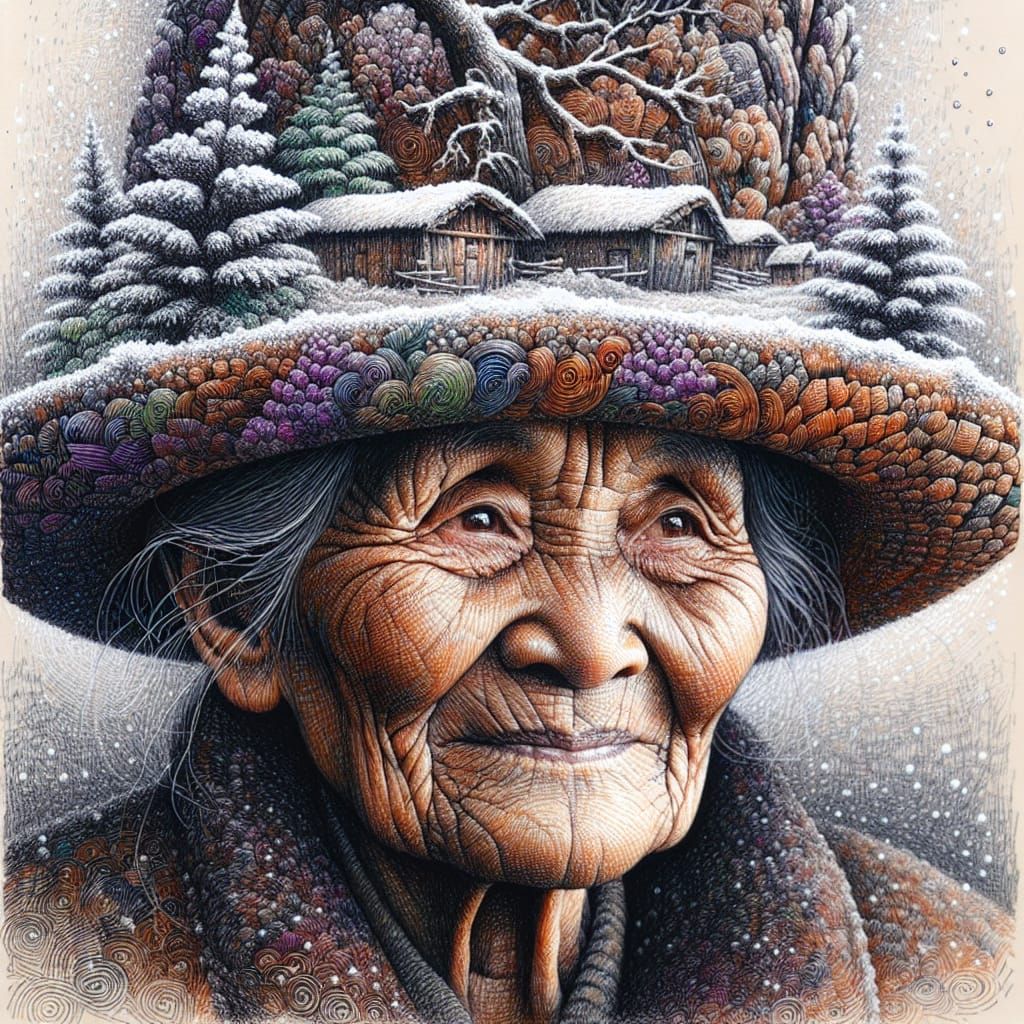 Richly Detailed Portrait of a Warm Elder Woman