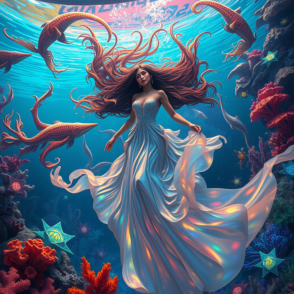 Ethereal Underwater Dreamscape in Fantasy Concept Art Style