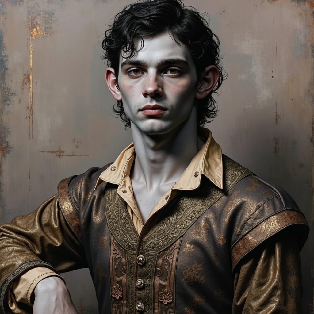 Half-Giant Man Portrait in Rembrandt Chiaroscuro Style