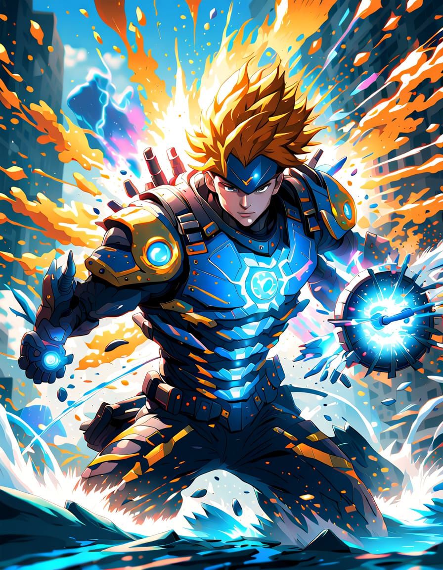 Hydro Bullet Pierces Armor in Dynamic Anime Splash Art