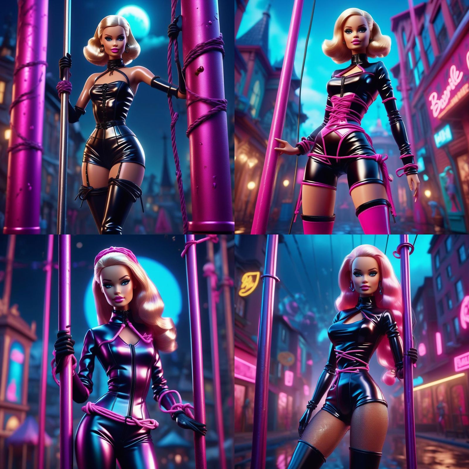 Barbie in Latex: Detailed Fantasy Concept Art