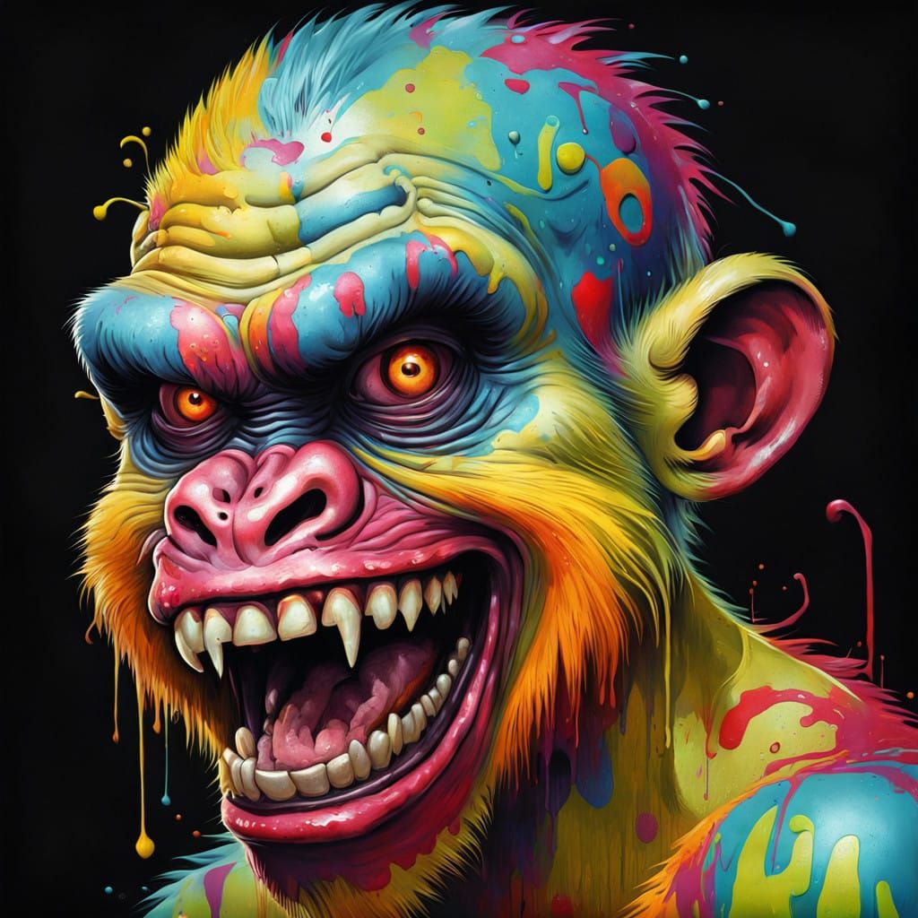 Graffiti Gorilla Hybrid Unleashes Chaos in Bright, High-Cont...