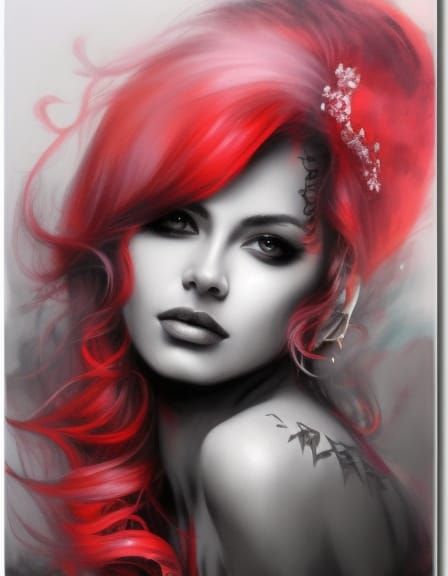 Flirtatious Demon Queen with Passionate Gaze