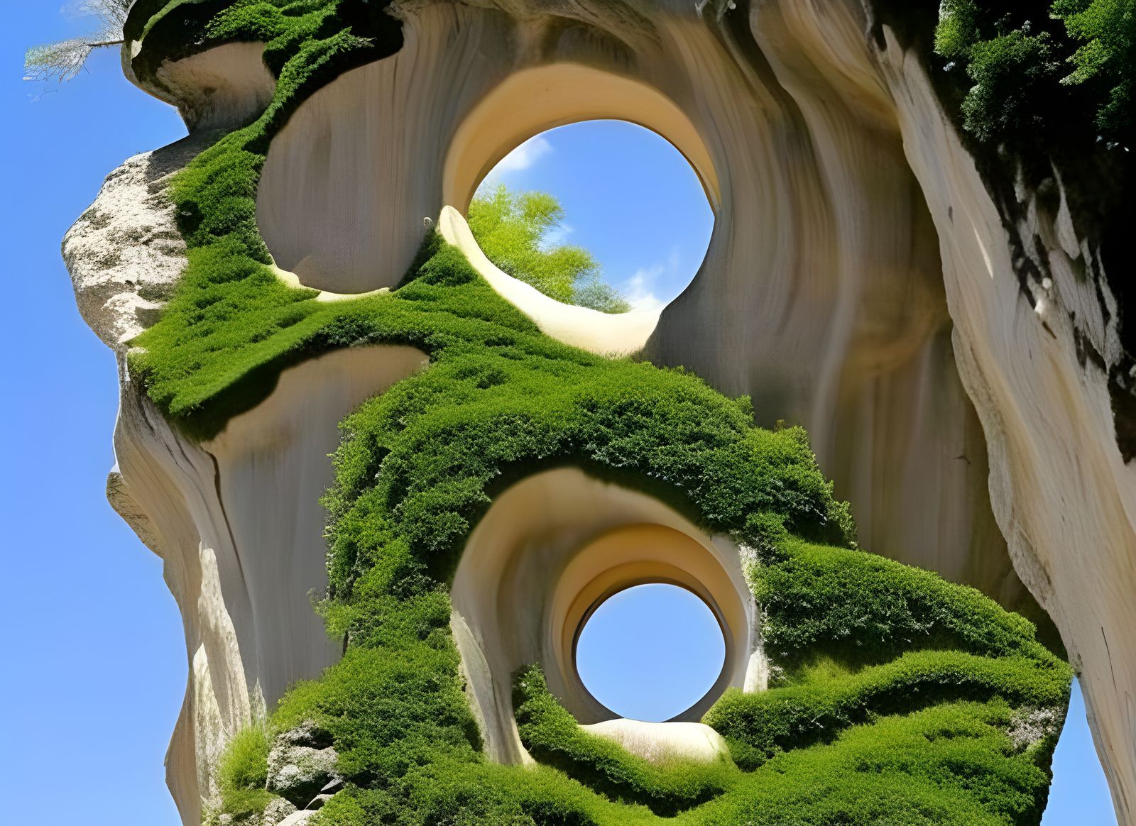 Surreal Faces in Nature Optical Illusion