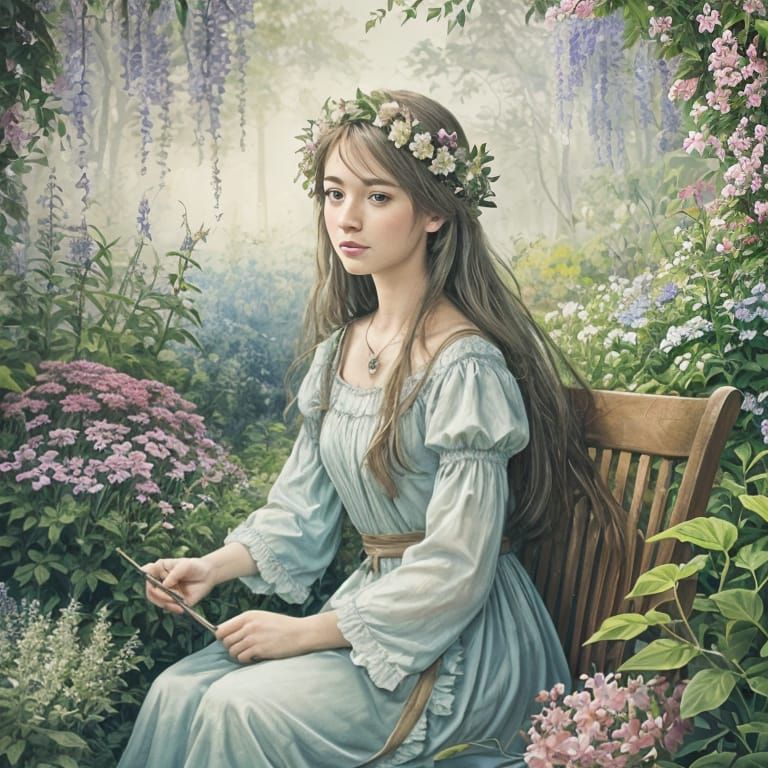 Whimsical Floral Portrait