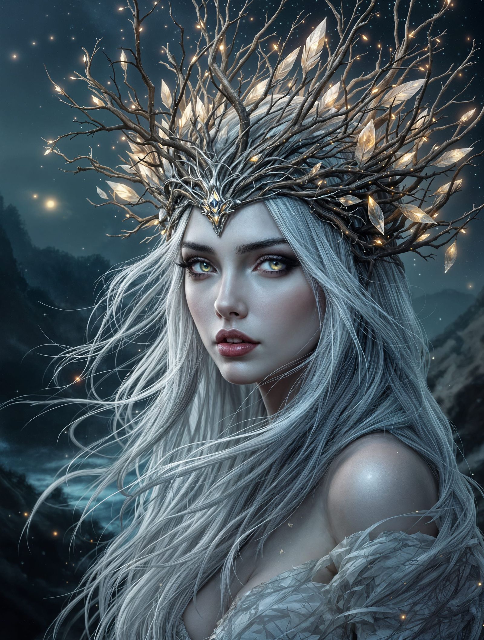 Ethereal Fantasy Portrait in Moody, Atmospheric Style