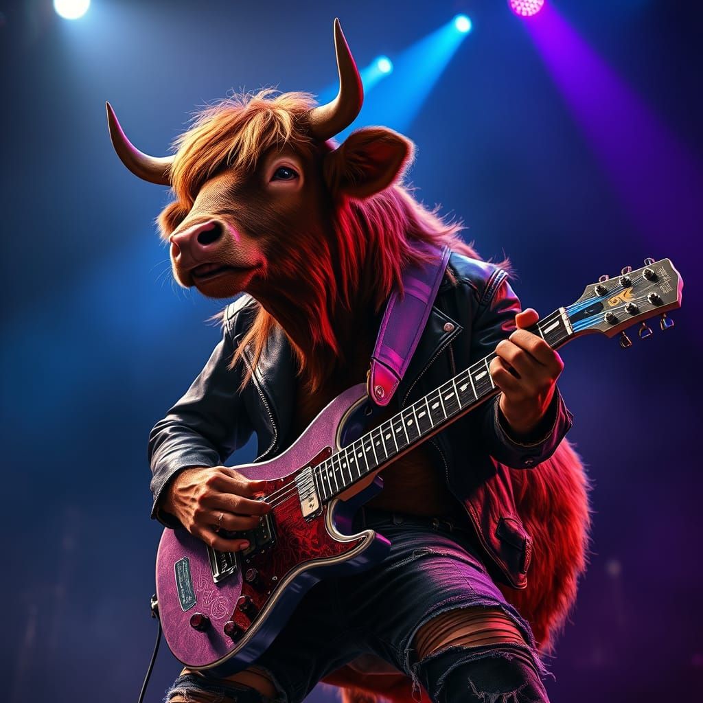 Futuristic Cow Shredder in Neon Cyberpunk Style