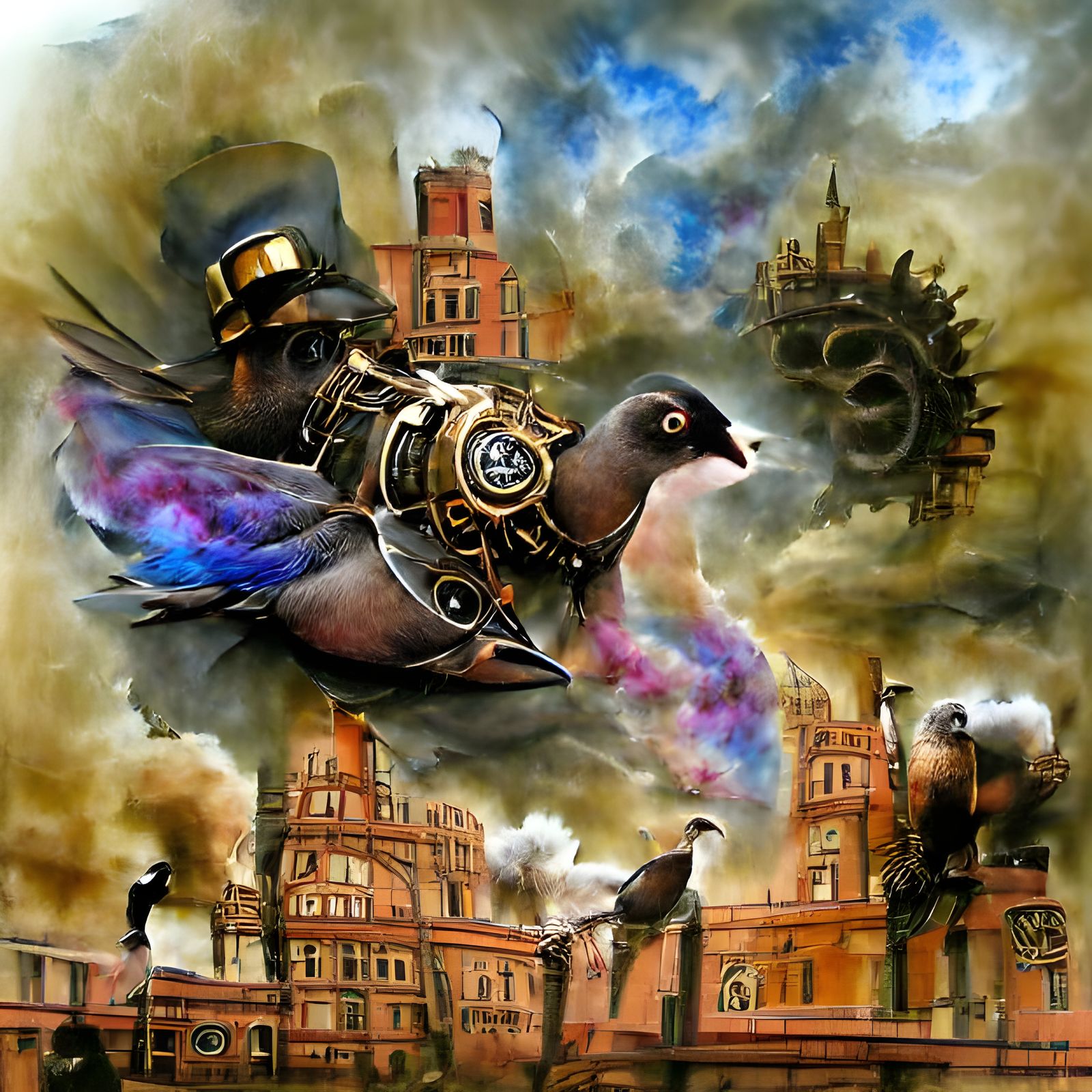 Pigeon of peace steampunk artwork beautiful
