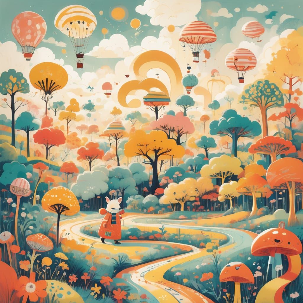 Playful Number Thirteen in Cartoon Illustration Style