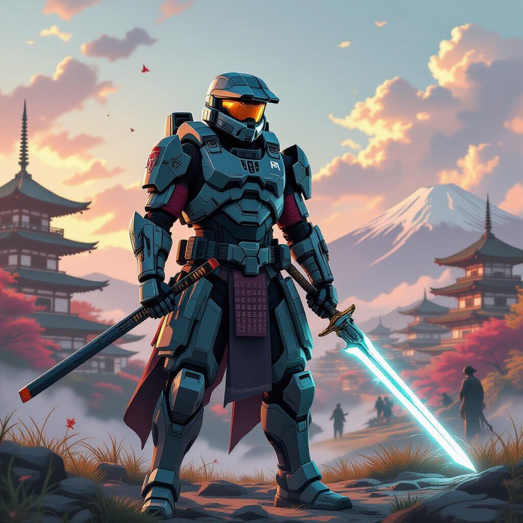 Master Chief as Samurai in Feudal Japan