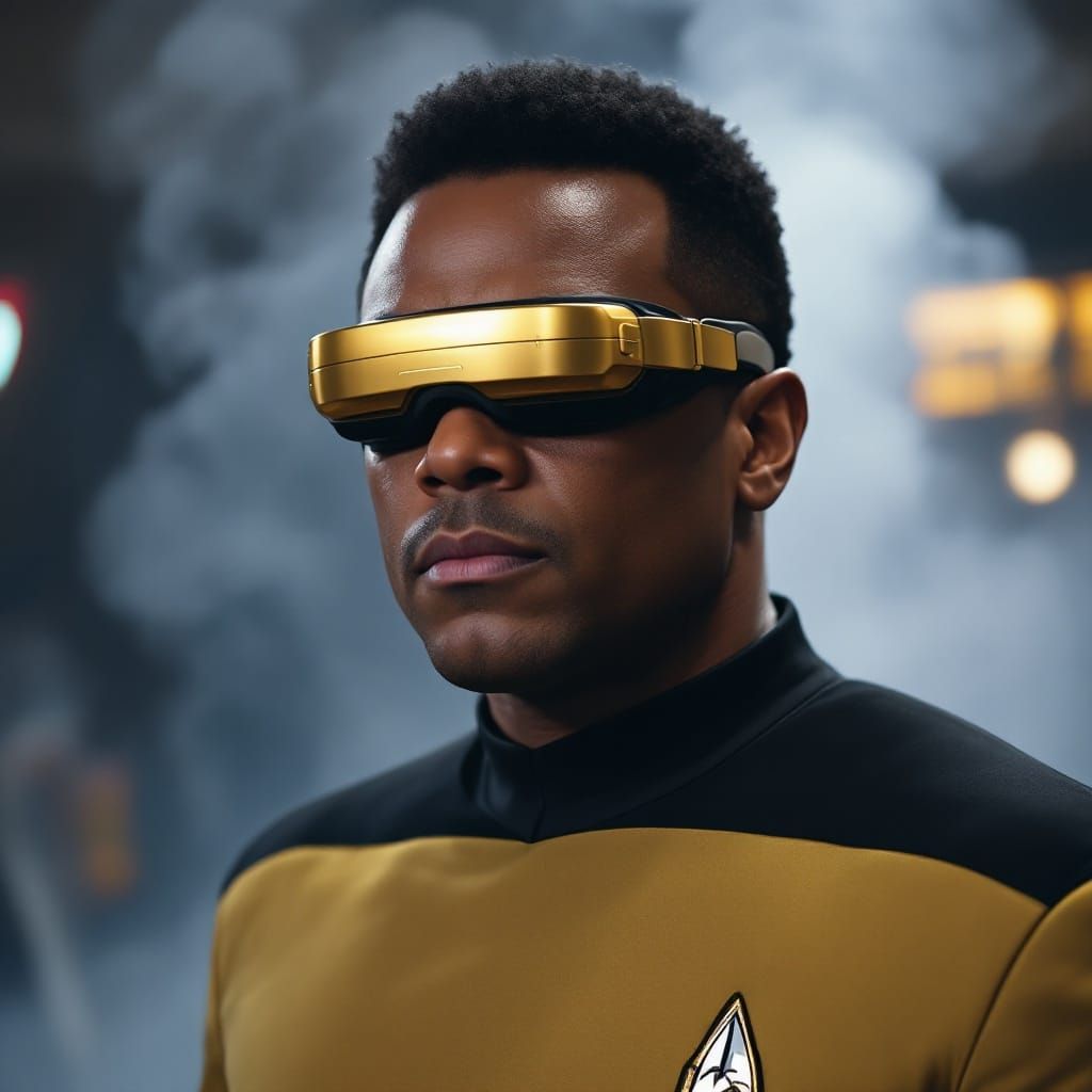 Geordi LaForge in Cyberpunk VR Goggles