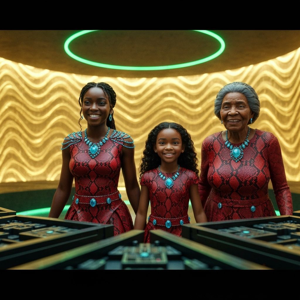 Three Generations in Snakeskin Fashion