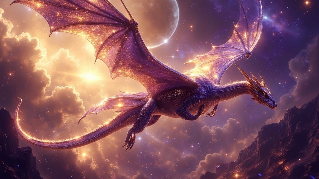 Epic Space Dragons Journeying to New Planet