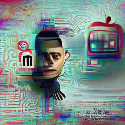 Surreal Robot Character in Dreamlike Style