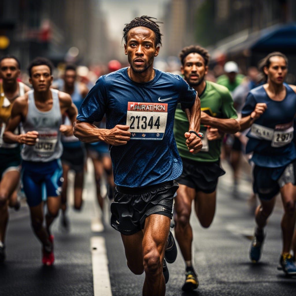 Hyperrealistic Marathon Scene in High Definition
