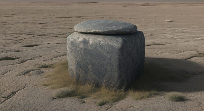 Mysterious Glowing Stone on Barren Plain - Concept Art