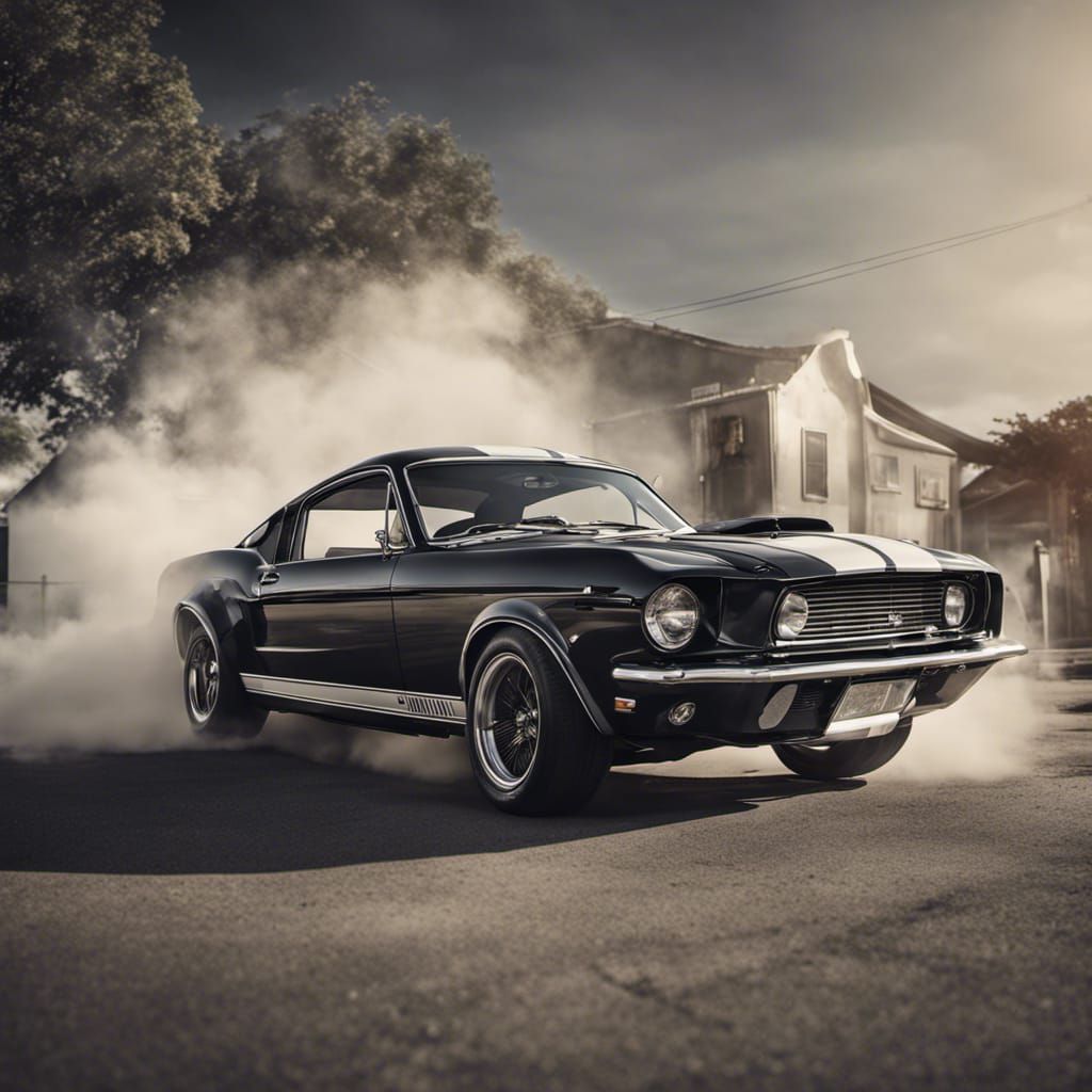 Shelby GT350 Burnout: Hyperrealistic Automotive Photography