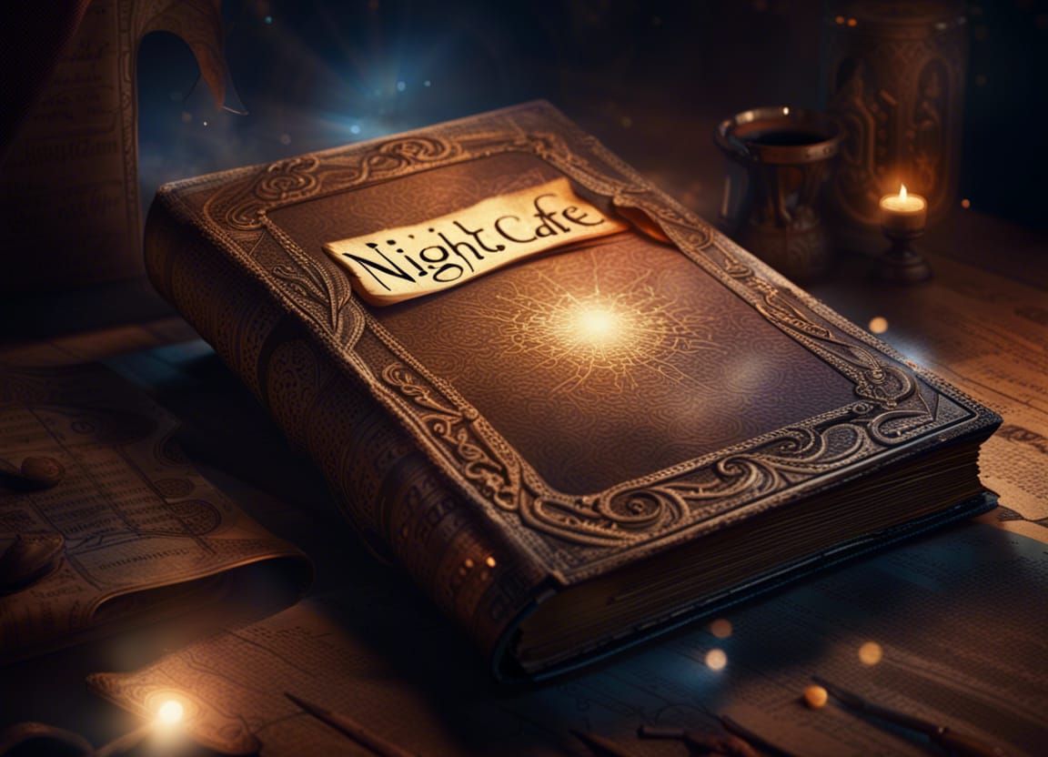 Ancient Storybook Titled Nightcafe: Hyperrealistic Concept A...
