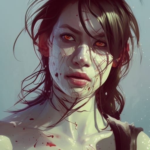 Bloody Trap: Hyperdetailed Portrait in Art Nouveau Style