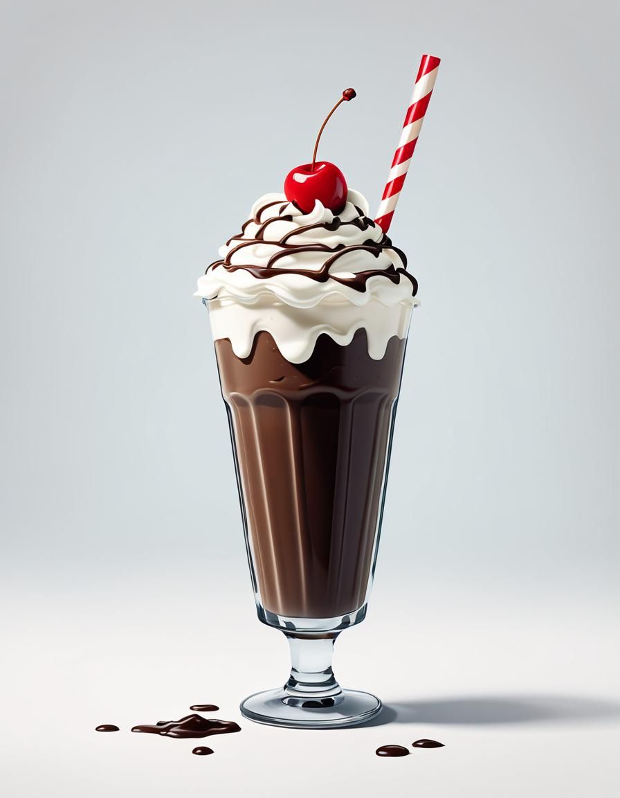 Classic Milkshake Clip Art Illustration