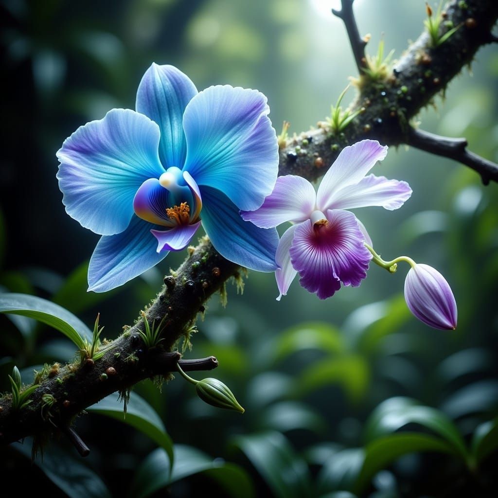 Whimsical Rainforest Bloom in Enchanted Style