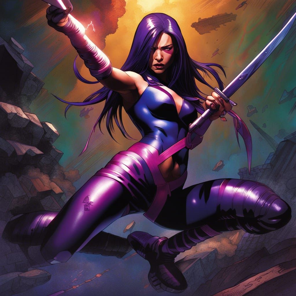 Detailed Matte Painting of Psylocke