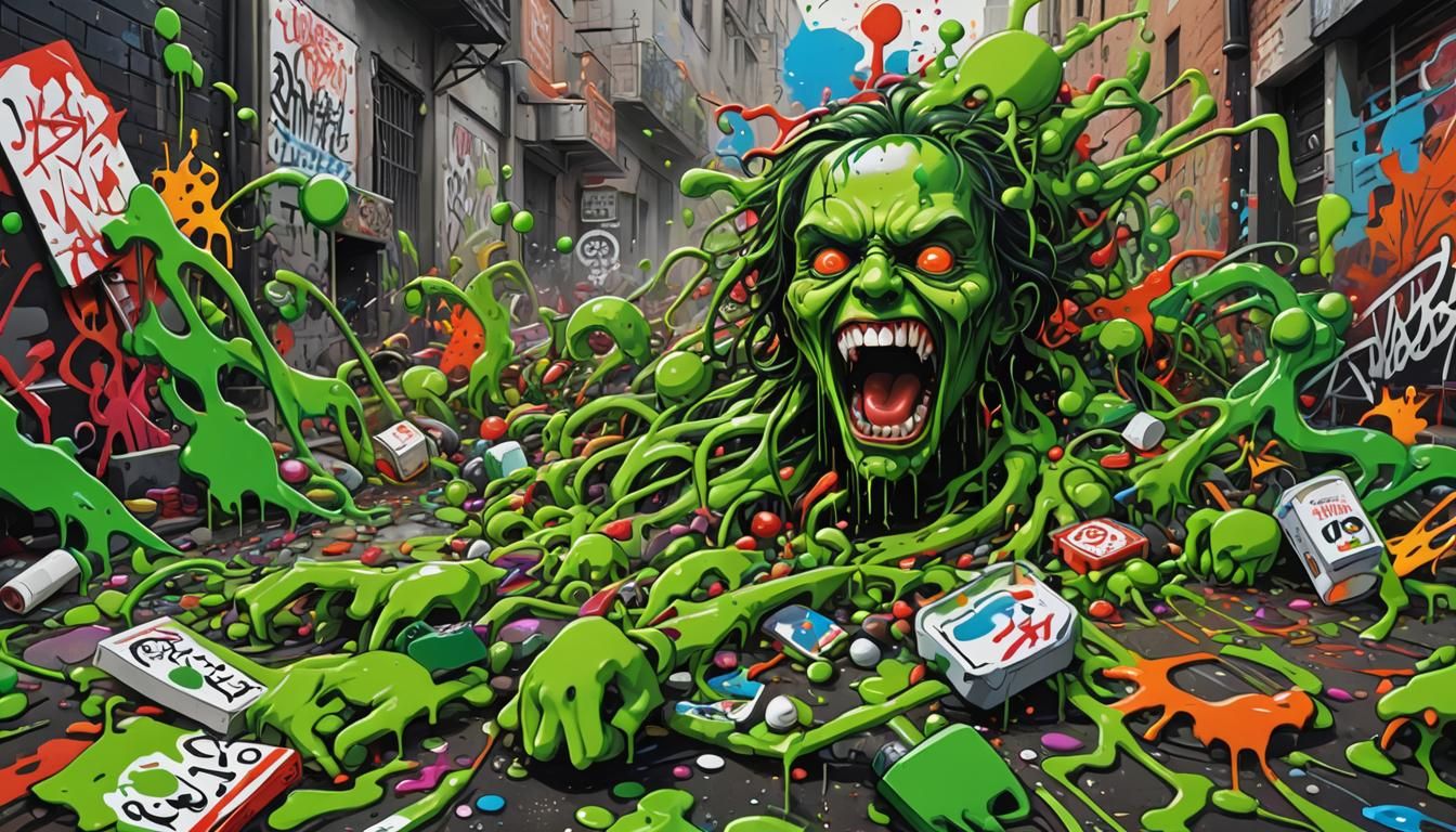 Colorful Graffiti Art Depicting Chaotic Revolution