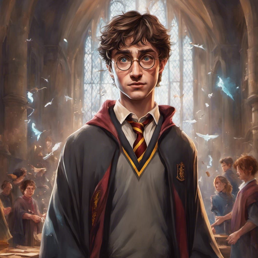 Harry Potter Portrait in Hyperdetailed Art Nouveau Style