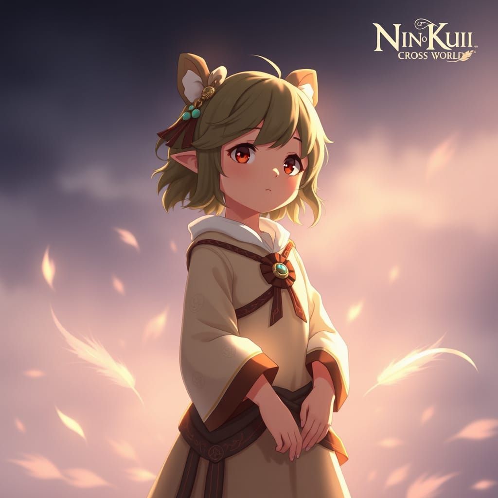 Whimsical Anime Goddess in Studio Ghibli-Inspired Fantasy Wo...