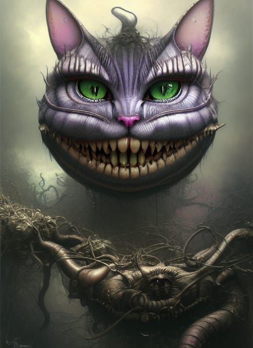 Hyper-Realistic Cheshire Cat Airbrush Art