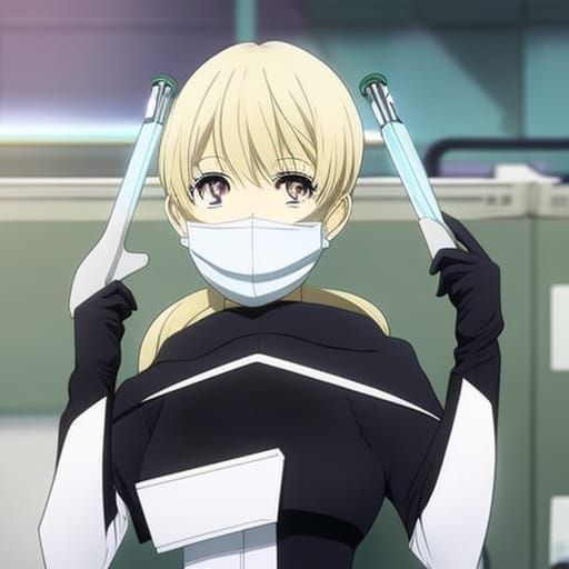 Anime-Style Dentist in Surgical Mask