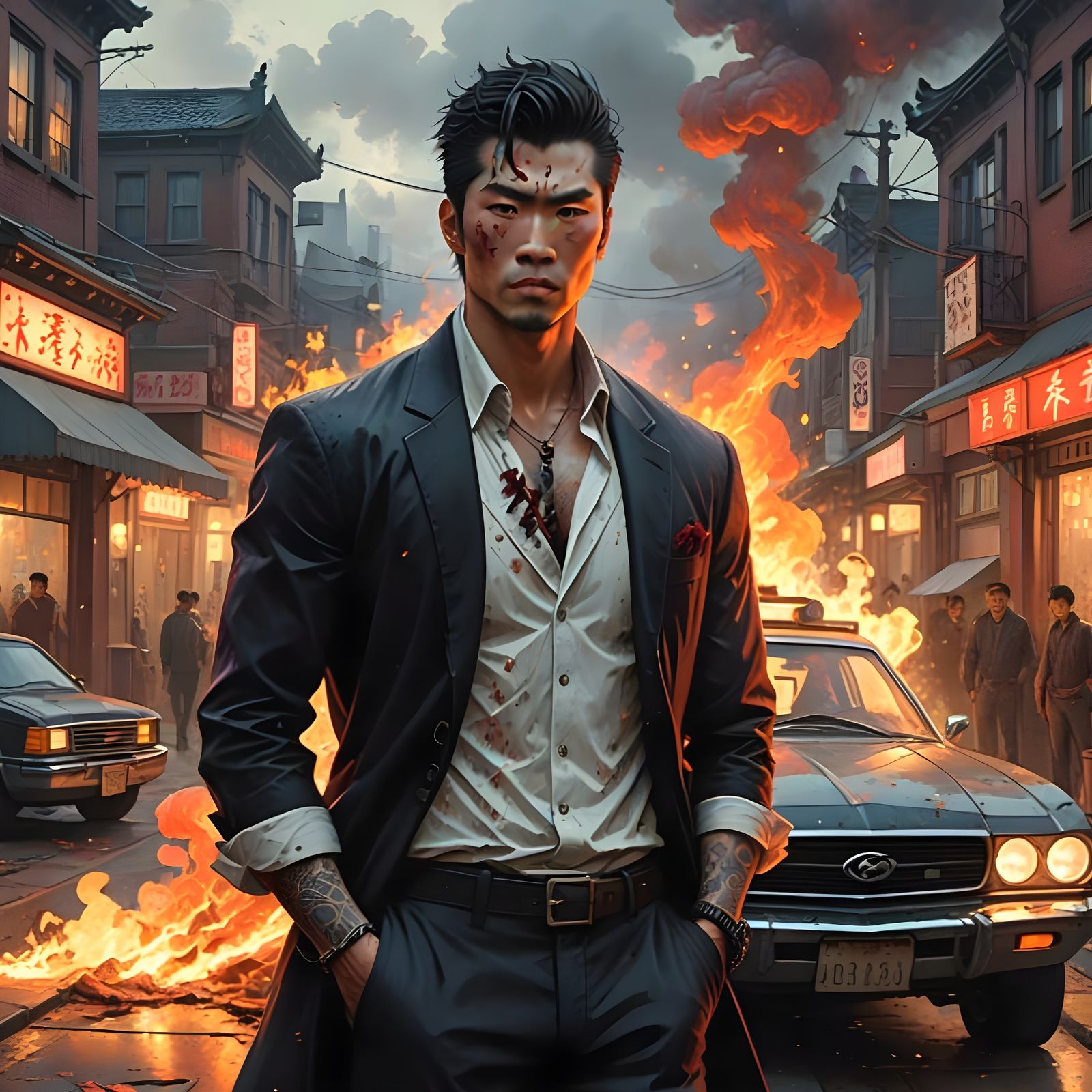 A savage Yakuza, young Oyabun Nishikiyama.