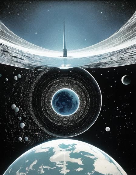 Serene Earth in Shin Hanga Suprematism Style